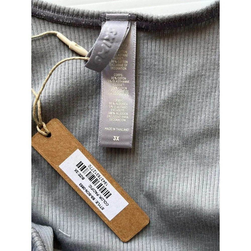 Skims Cotton Ribbed Sleeveless Bodysuit Deap Sea Size 3X - Picture 8 of 8